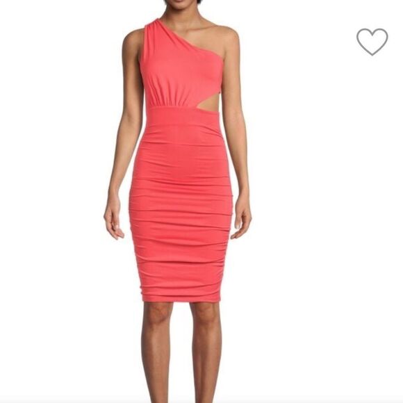 SUSANA MONACO Dress Sz Médium Black Ruched Cut Out One Shoulder NEW - Picture 1 of 11